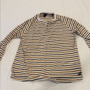 Scotch & Soda Beige and Black Striped Long Sleeve Tee